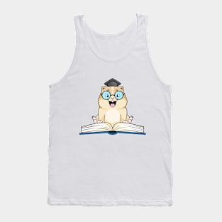 Smarter hamster as a nerd with a book Tank Top